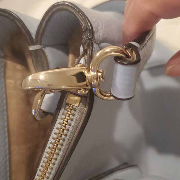 Kate Spade Mulberry Street Leighann Light Blue Leather Tote    14”x10” - Picture 7 of 17